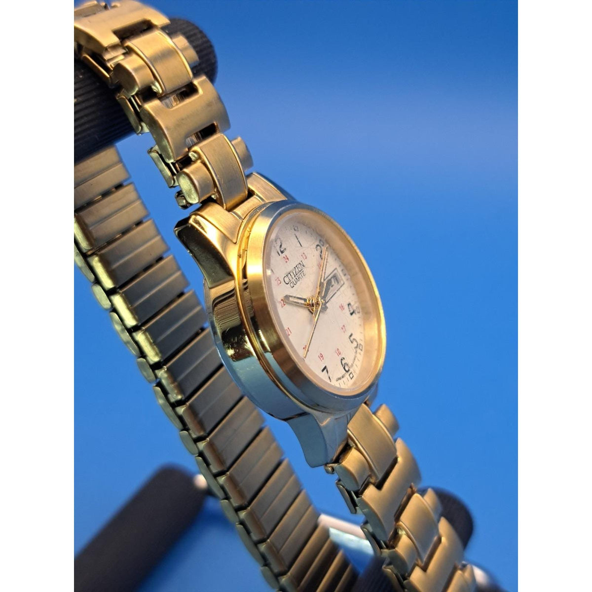 Vintage 2004 Citizen Classic Day-Date Gold 24mm Women's Quartz Watch Restored