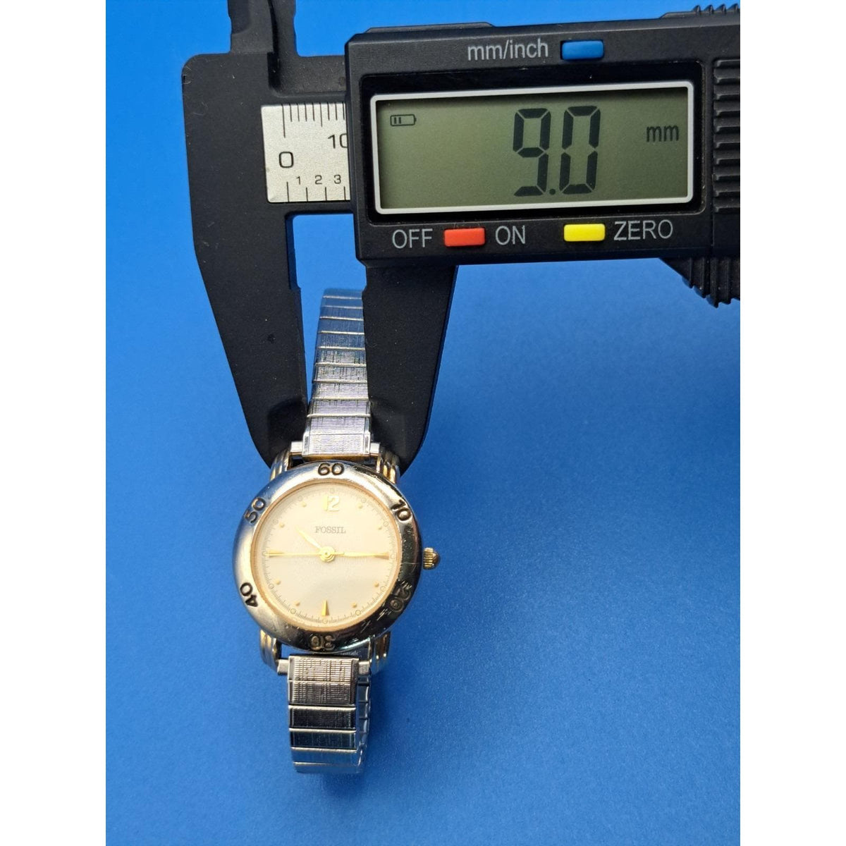 Vintage 1995 Fossil Guilloche Diver Style 26mm Women's Quartz Watch Restored