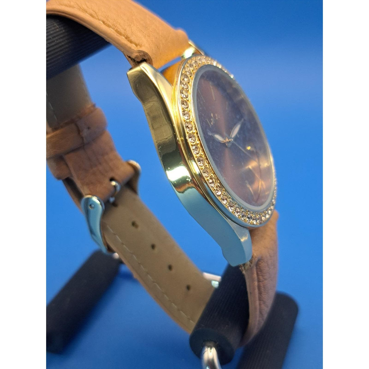 Vintage 2017 L&Co Crystal Copper Sunburst 38mm Women's Quartz Fashion Watch