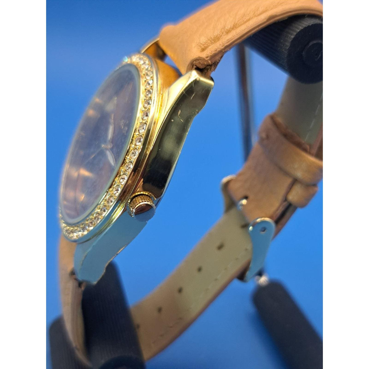 Vintage 2017 L&Co Crystal Copper Sunburst 38mm Women's Quartz Fashion Watch