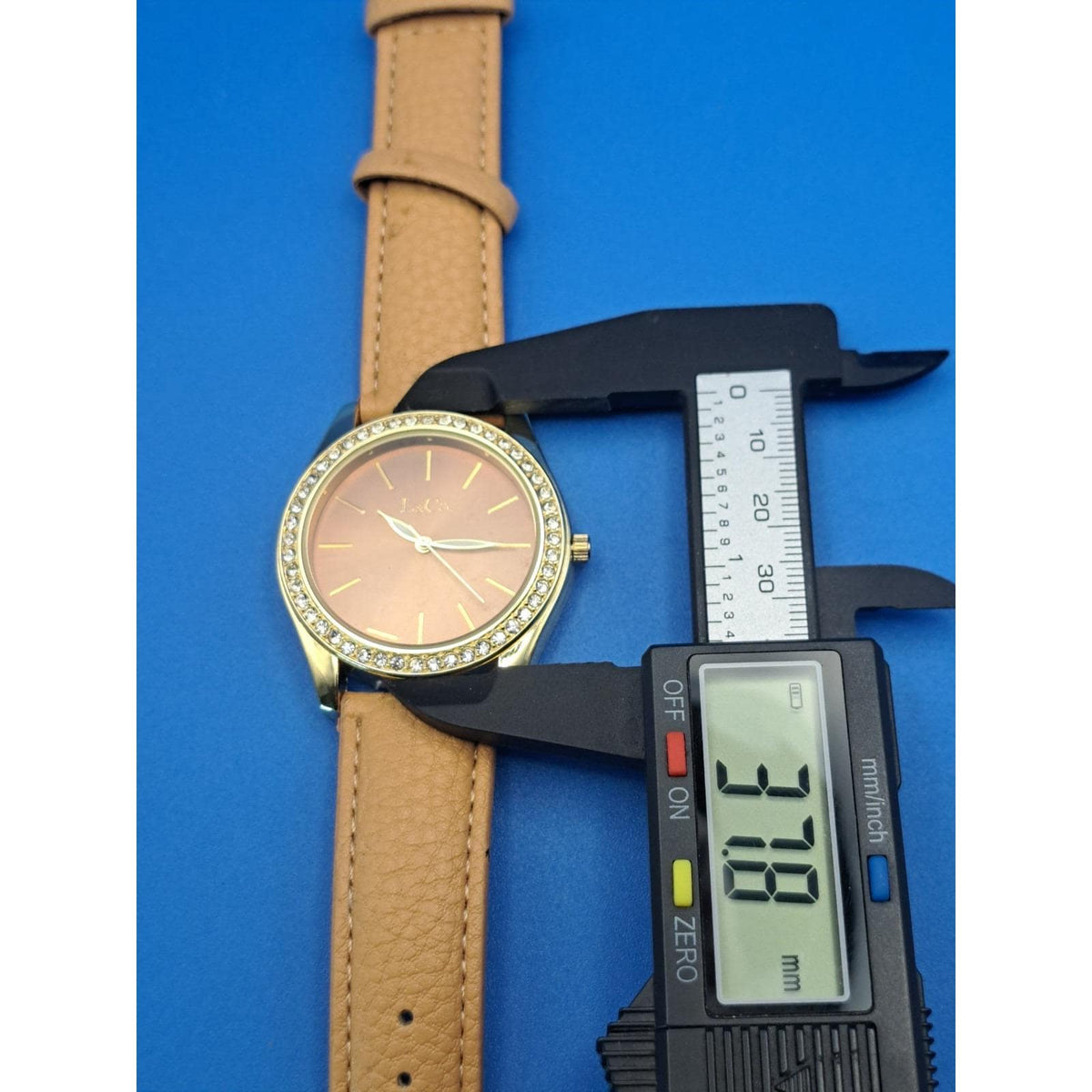 Vintage 2017 L&Co Crystal Copper Sunburst 38mm Women's Quartz Fashion Watch