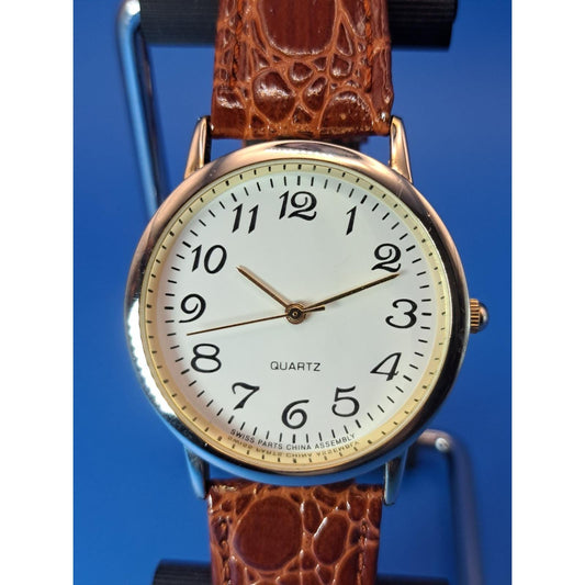 Vintage 1995 Classic Swiss Quartz Swiss Parts 34mm Mens Quartz Watch Restored