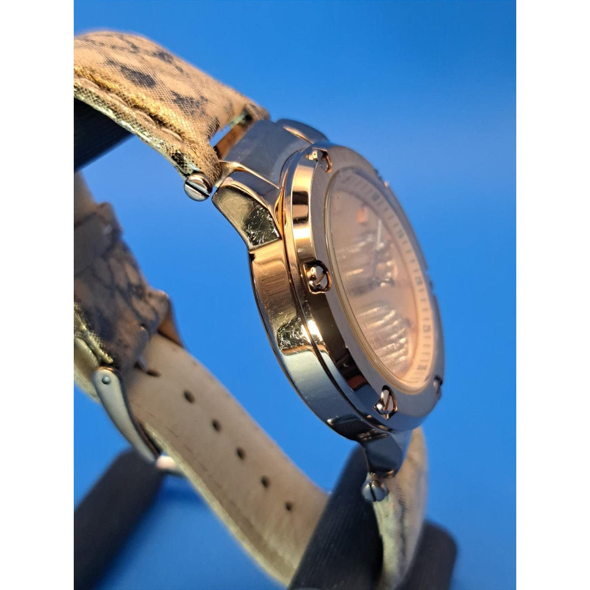 Vintage 2015 Vince Camuto Day-Date Rose Gold 38mm Women's Quartz Watch Restored