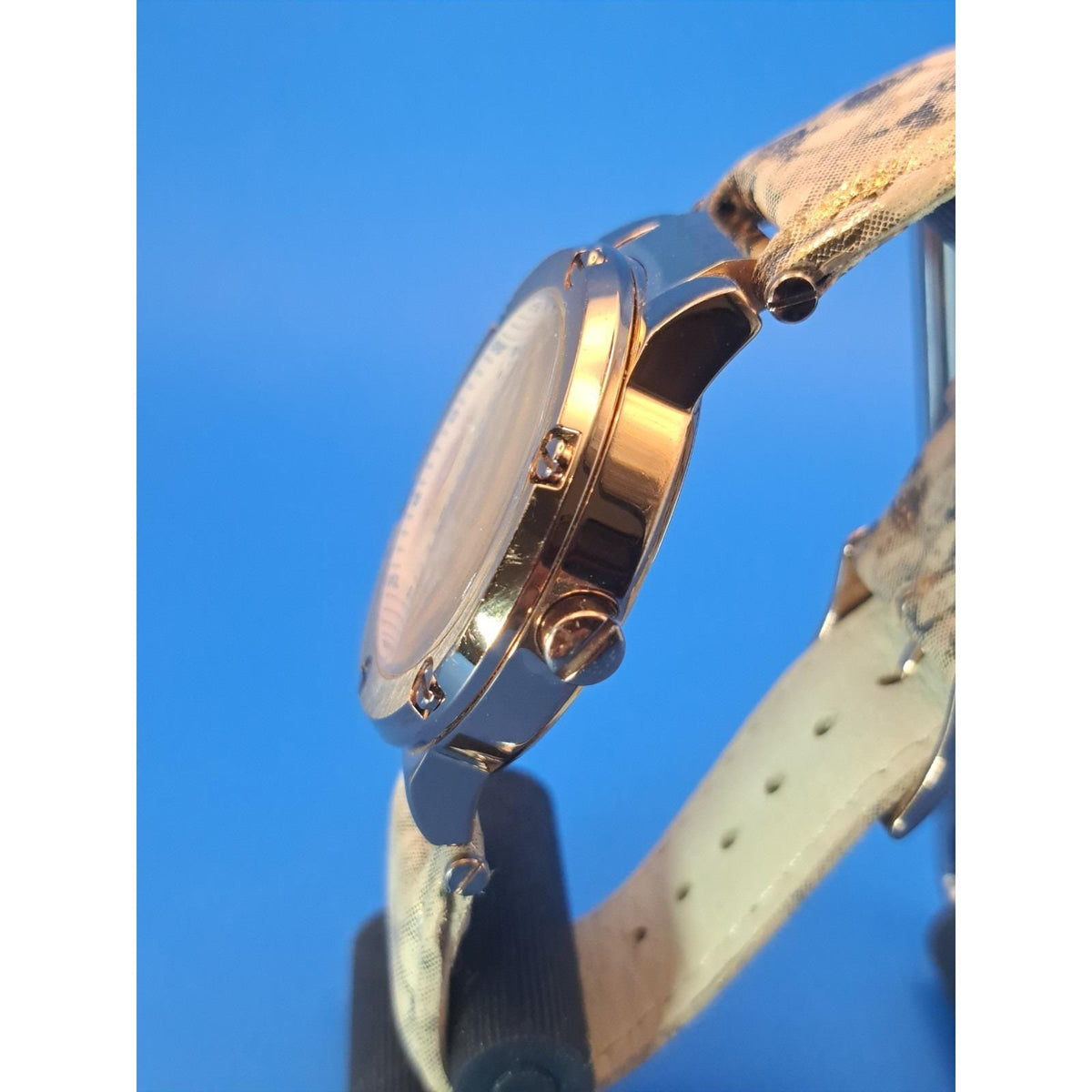 Vintage 2015 Vince Camuto Day-Date Rose Gold 38mm Women's Quartz Watch Restored