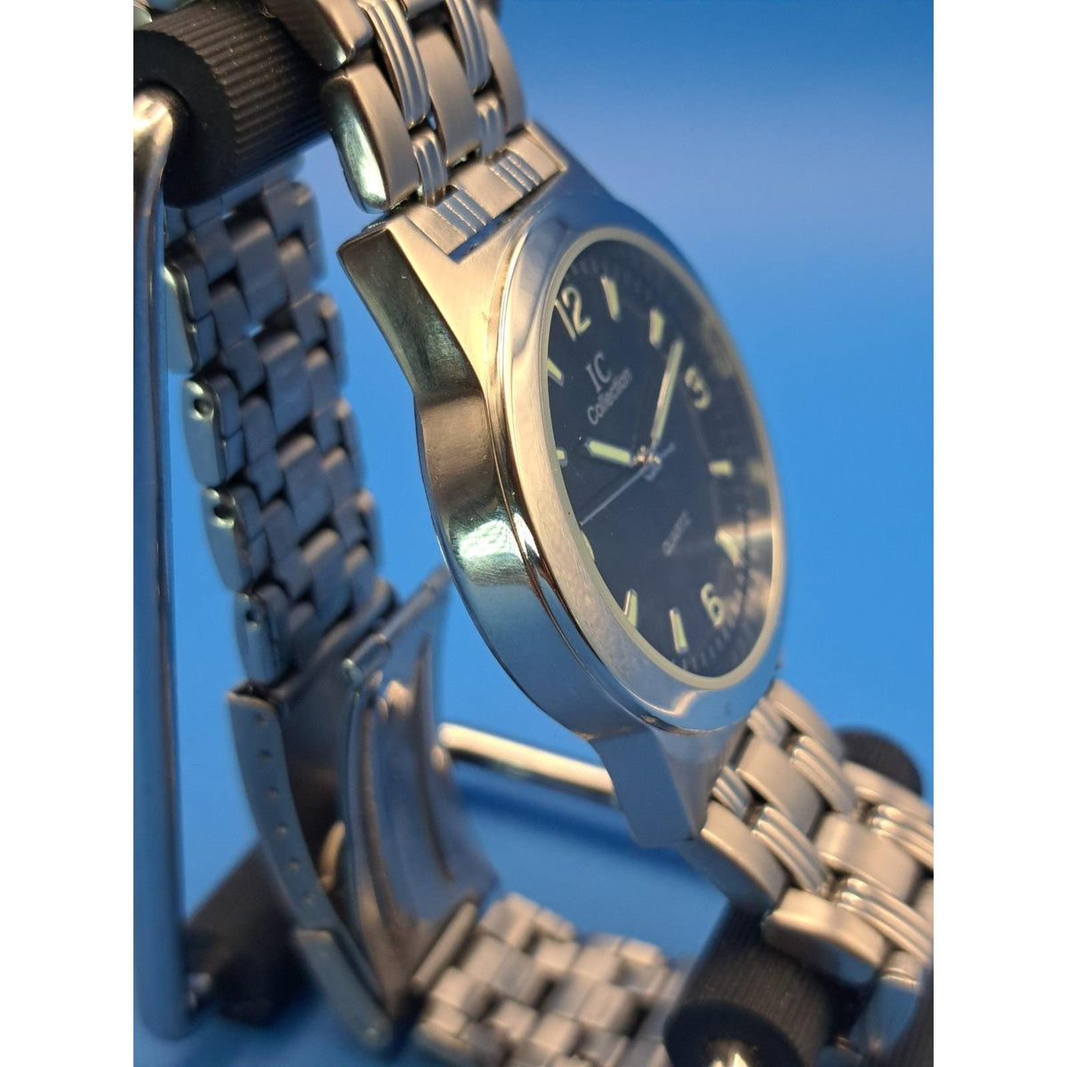 New! Vintage 2001 IC Collection Mens 37mm Quartz Dress Watch Lume NOS