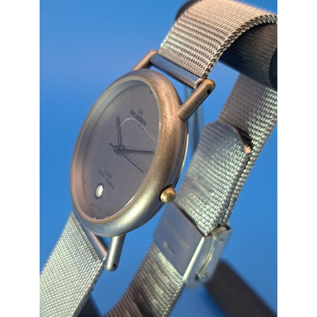 Vintage 2005 Skagen Swiss Ultra-Thin Charcoal 32mm Women's Quartz Watch Restored