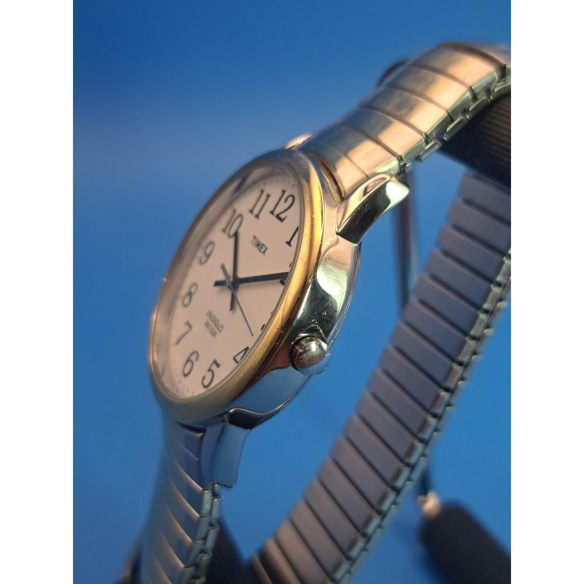 Vintage 2010 Timex Indiglo Easy Reader Date 35mm Mens Quartz Watch Restored