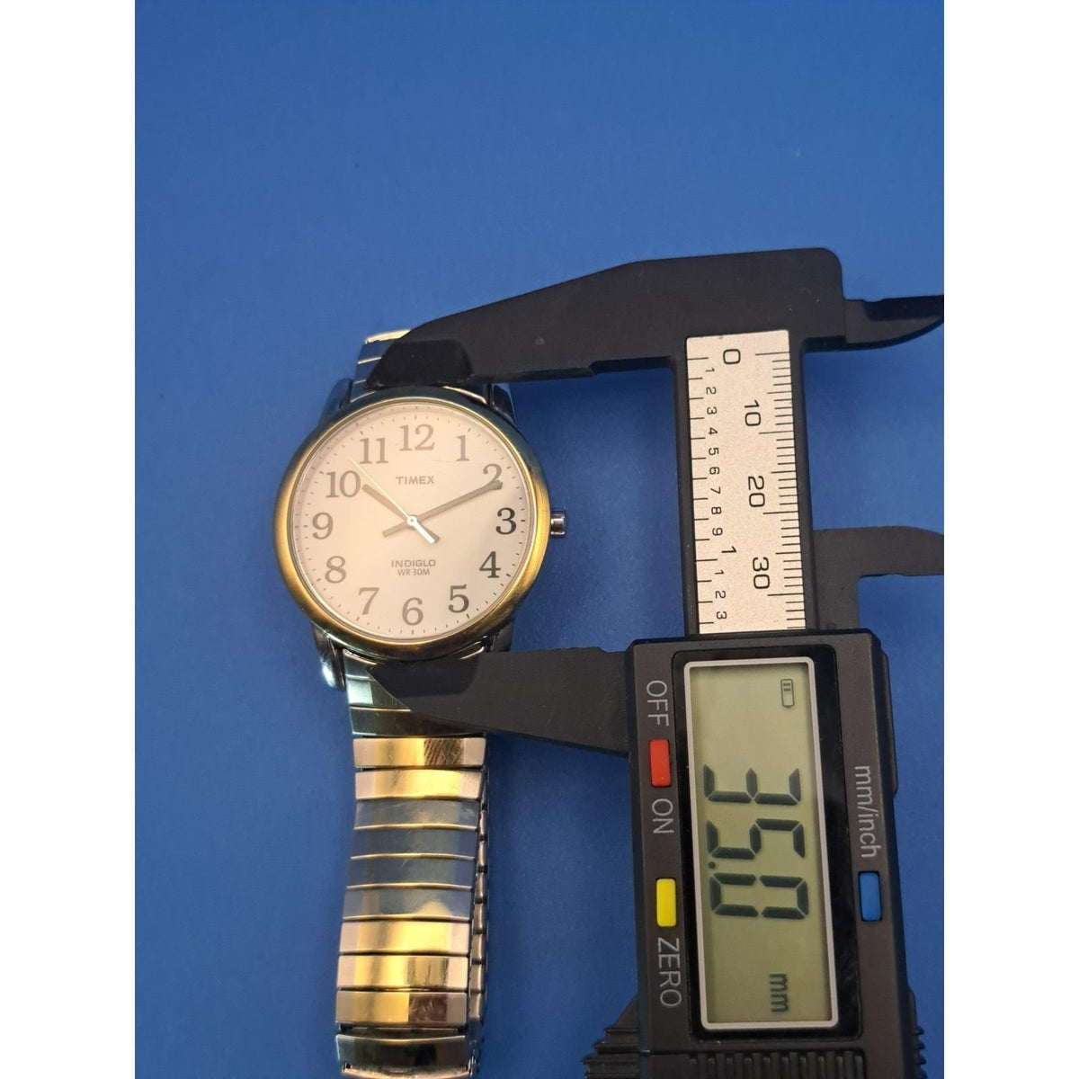 Vintage 2010 Timex Indiglo Easy Reader Date 35mm Mens Quartz Watch Restored