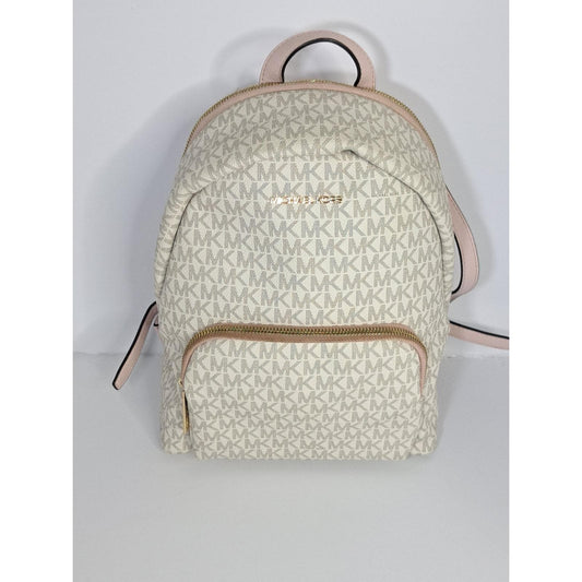 2019 Michael Kors Abbey Signature Vanilla Pink Women's Luxury Back Pack Restored