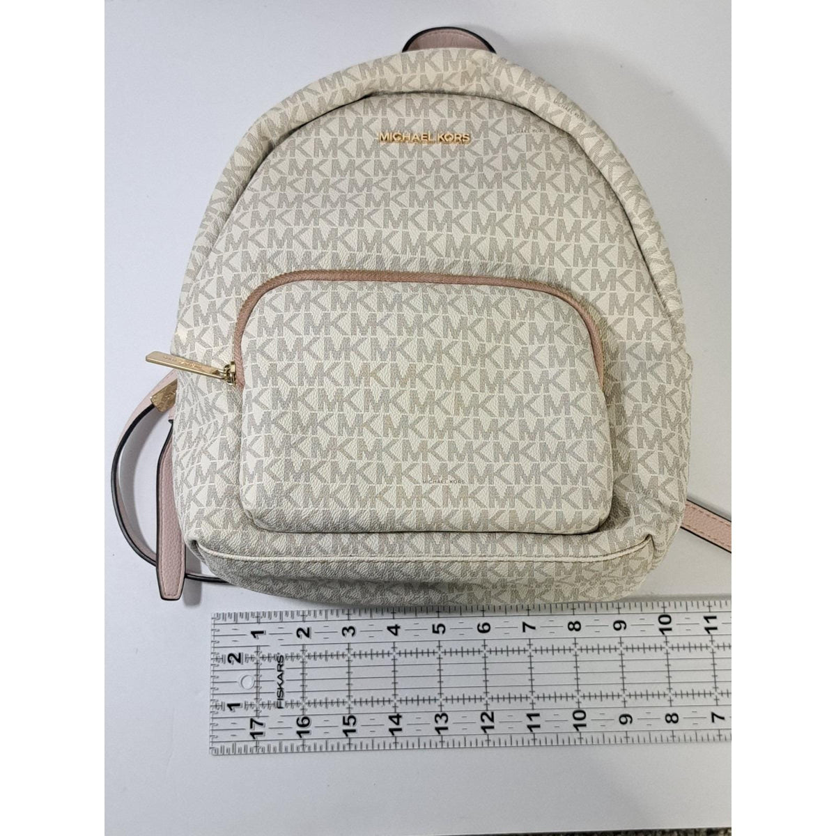 2019 Michael Kors Abbey Signature Vanilla Pink Women's Luxury Back Pack Restored