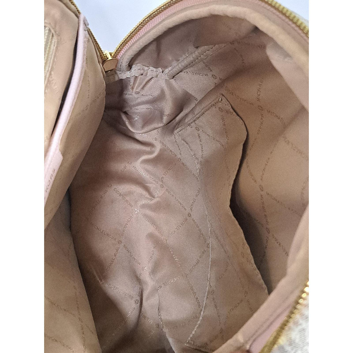2019 Michael Kors Abbey Signature Vanilla Pink Women's Luxury Back Pack Restored