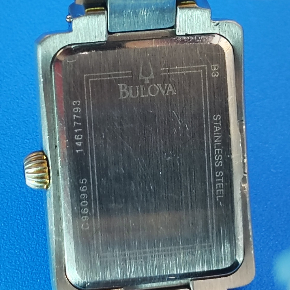 Vintage 1993 Bulova Tank Roman Numeral Rectangle 28mm Women's Quartz Luxury Dress Watch