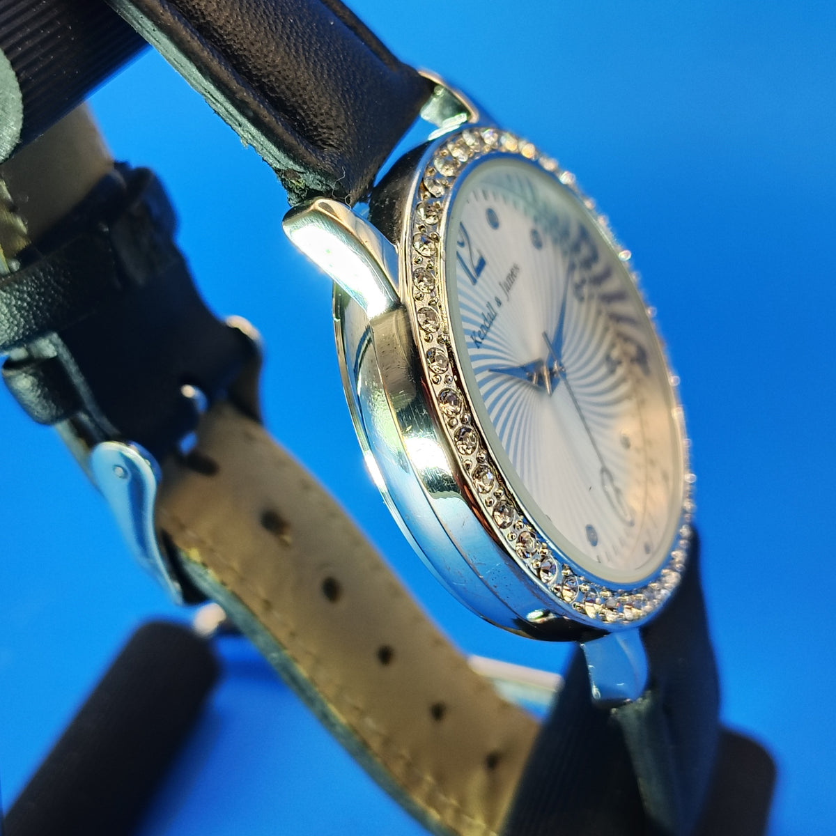 2014 Kendall & James Swirl Crystal Bezel 35mm Women's Quartz Watch Restored Clearance
