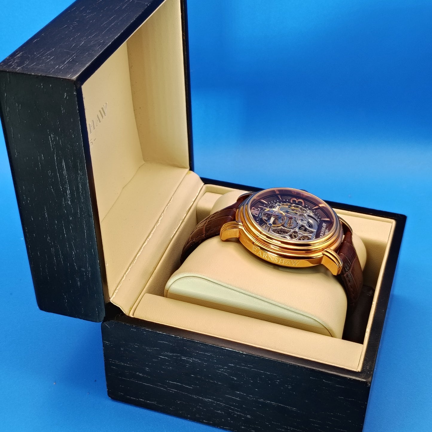 New! 2018 Thomas Earnshaw 8011 Skeleton Automatic Wind 48mm Mens Watch Wood Box