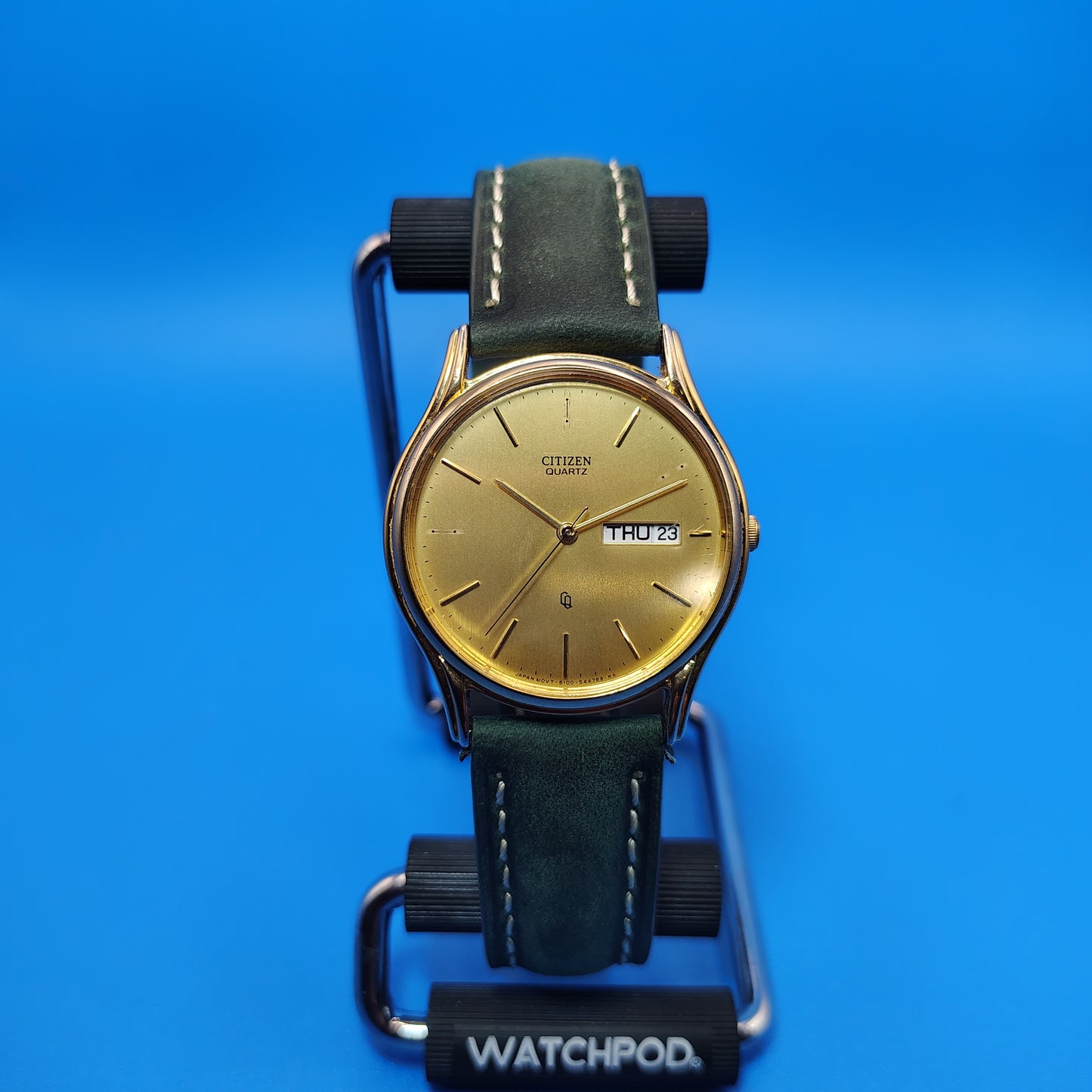 Vintage 1988 Citizen Day-Date 32mm Mens Quartz Watch New Strap Missing Indicies