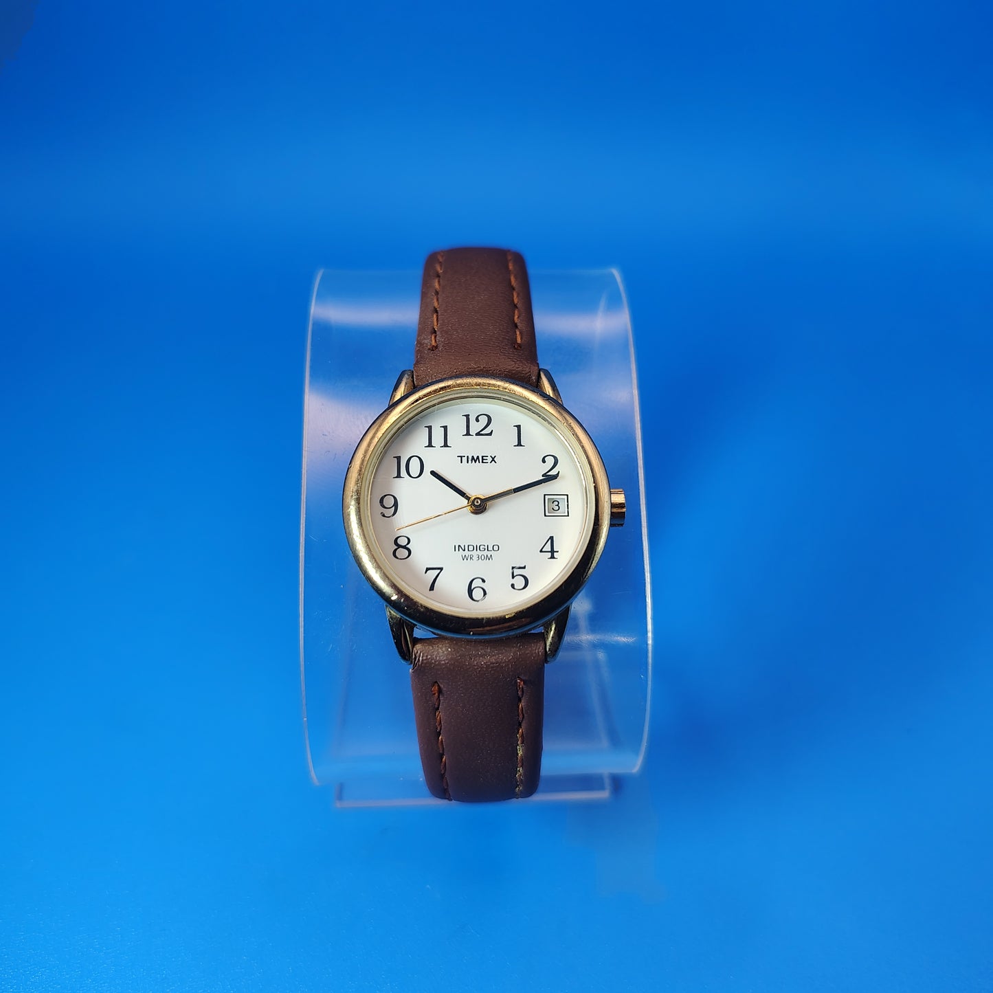 Vintage 2012 Timex Easy Reader Indiglo Date 39mm Women's Quartz Watch New Strap