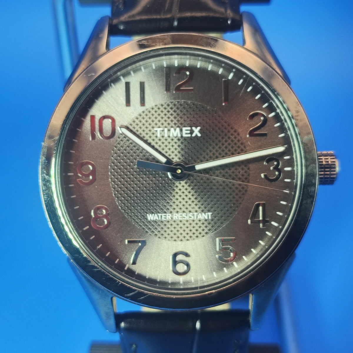 2018 Timex T46000 40mm Mens Quartz Dress Watch Gun Metal New Strap Fully Restored
