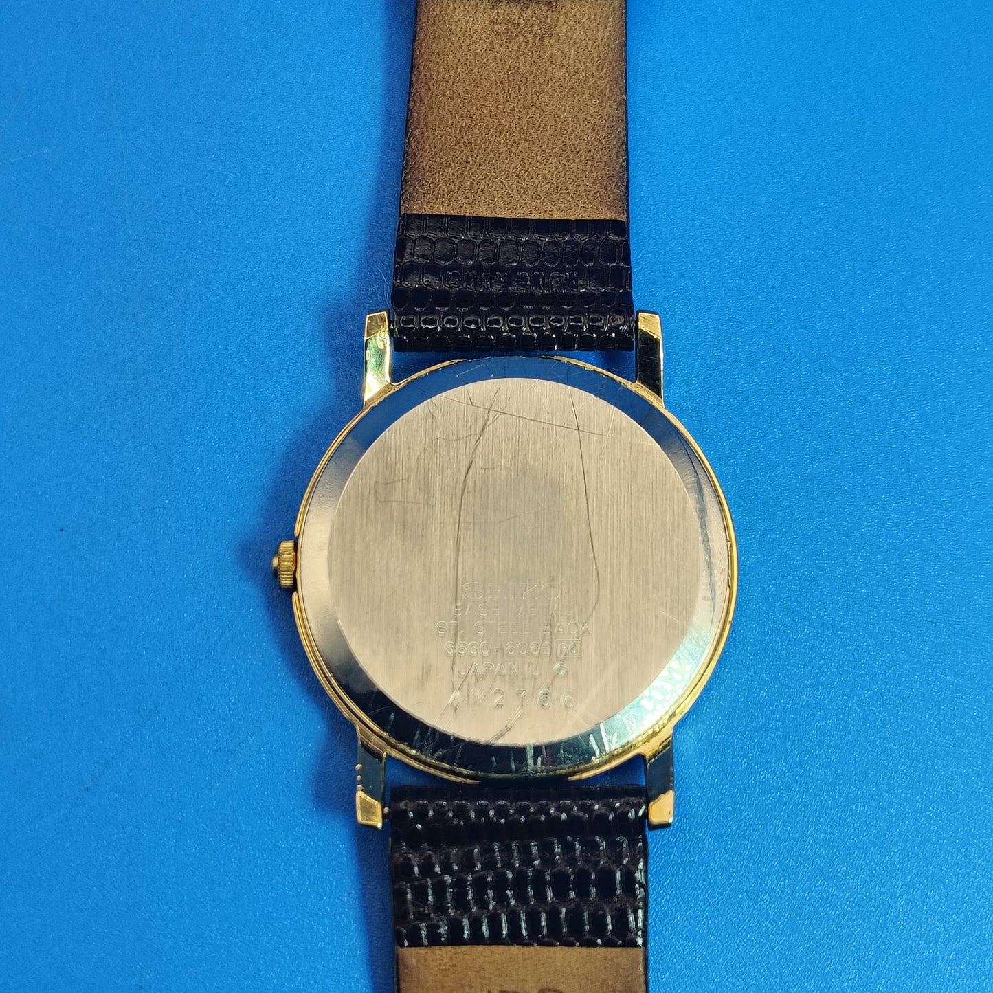 Vintage 1981 Seiko Japan 30mm Mens Quartz Luxury Dress Watch Lizard Strap Full Restore