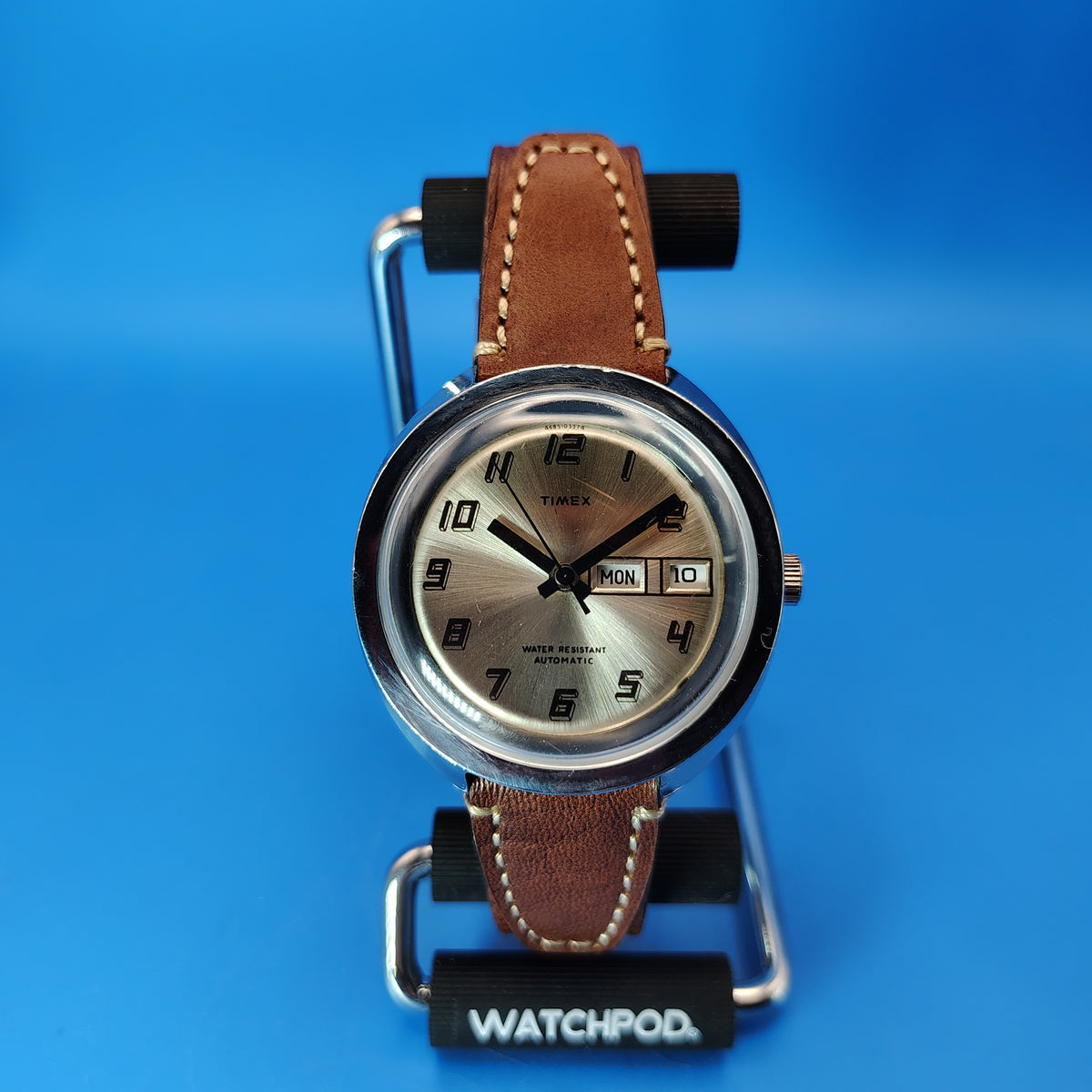 Vintage 1973 Timex Automatic Day/Date Mens Mechanical Watch New High Quality Wax Leather Strap