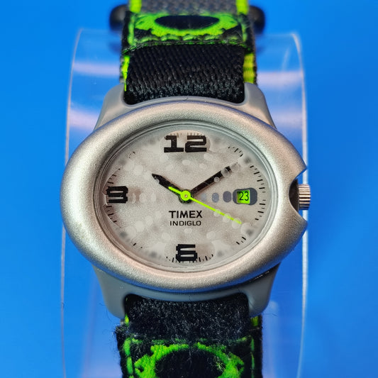 Vintage 1998 Timex Indiglo Y2K Pebble Case Date Quartz Sport Watch Restored