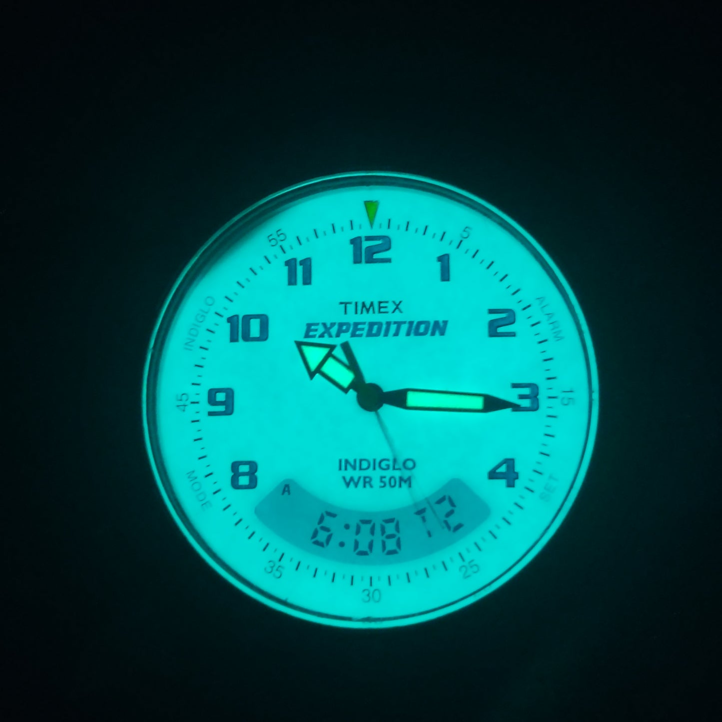 Vintage 2004 Timex Expedition INDIGLO Dual Time Ani-Digi 38mm Mens Quartz Watch