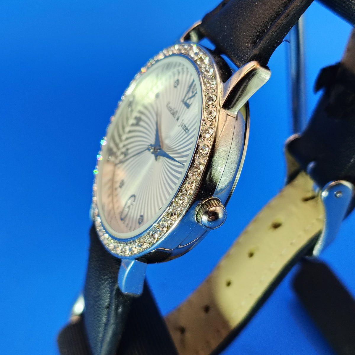 2014 Kendall & James Swirl Crystal Bezel 35mm Women's Quartz Watch Restored Clearance