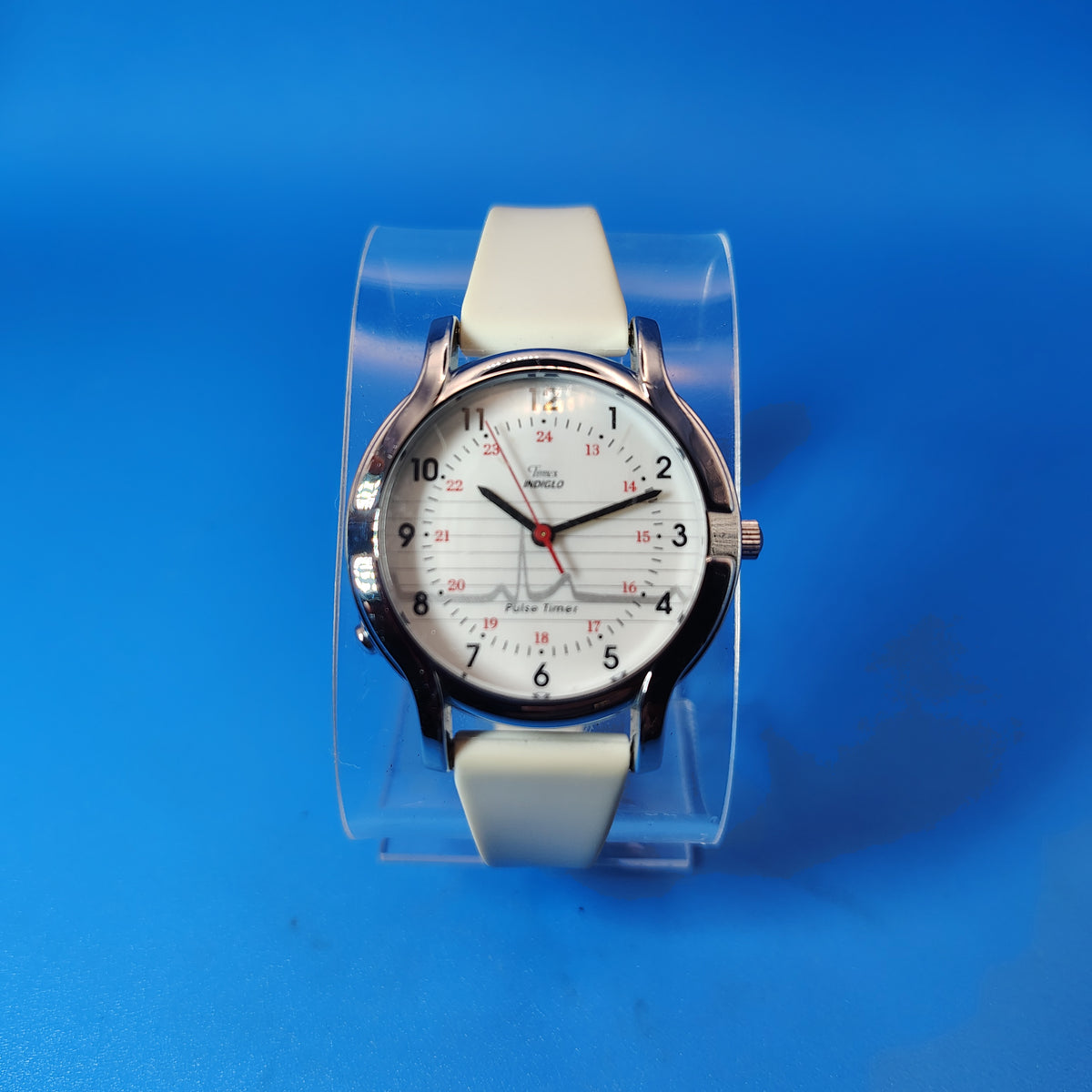 Vintage 1993 Timex Indiglo Nurse Pulse Timer 30mm Women's Quartz Watch Restored
