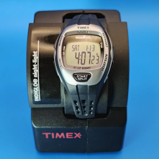 New! Vintage 2001 Timex IronMan 40mm Mens Digital Sport Watch Full Set NOS