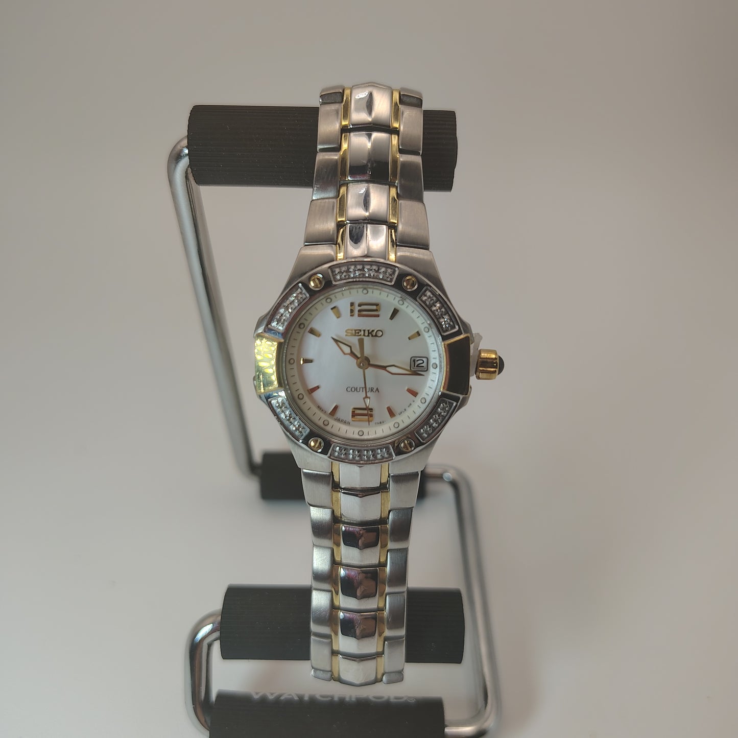 Vintage 2006 Seiko Coutura Solar Genuine Diamond Bezel Japanese Made Women's Quartz Luxury Watch