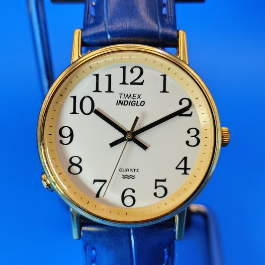 Vintage 1997 Timex 34mm Mens Quartz Dress Watch New Strap Restored (No Indiglo!)