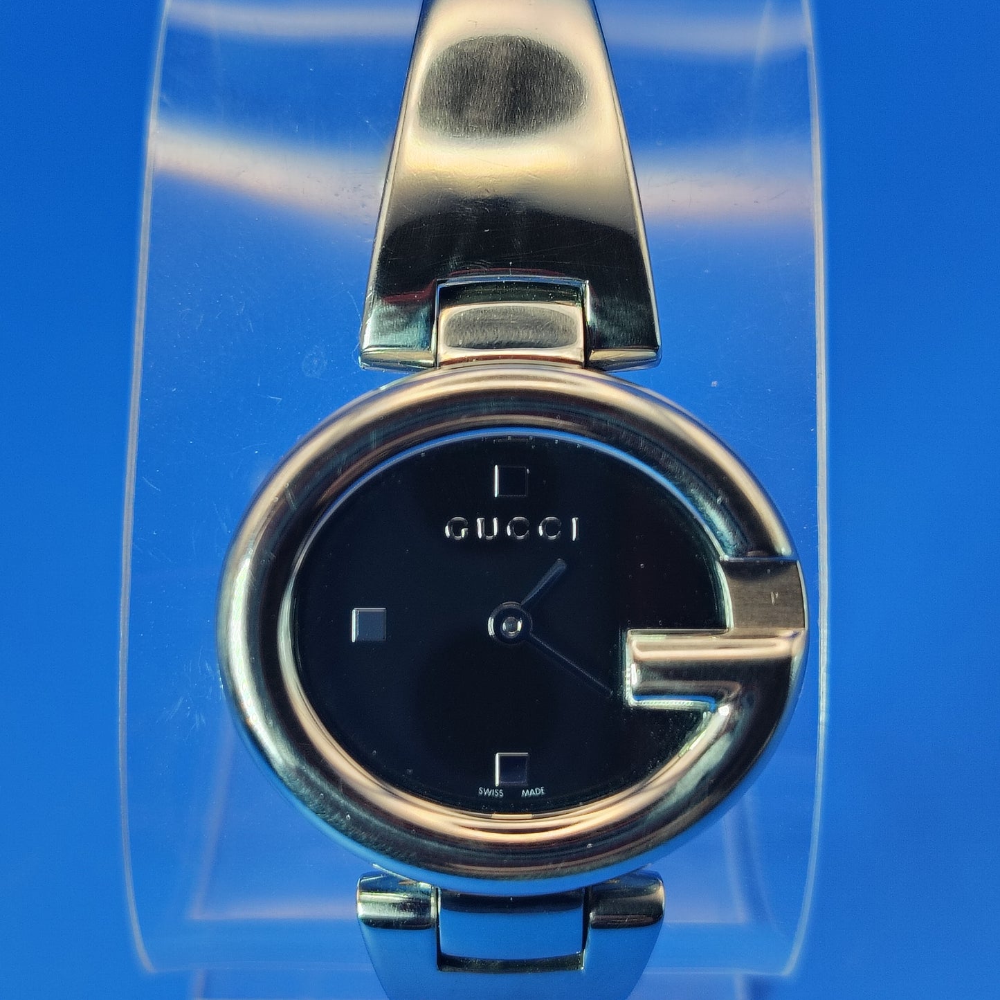 Vintage 1992 Gucci 1345 G-Series Authentic Swiss Made 23mm Women's Quartz Luxury Bangle Watch Genuine Fully Restored