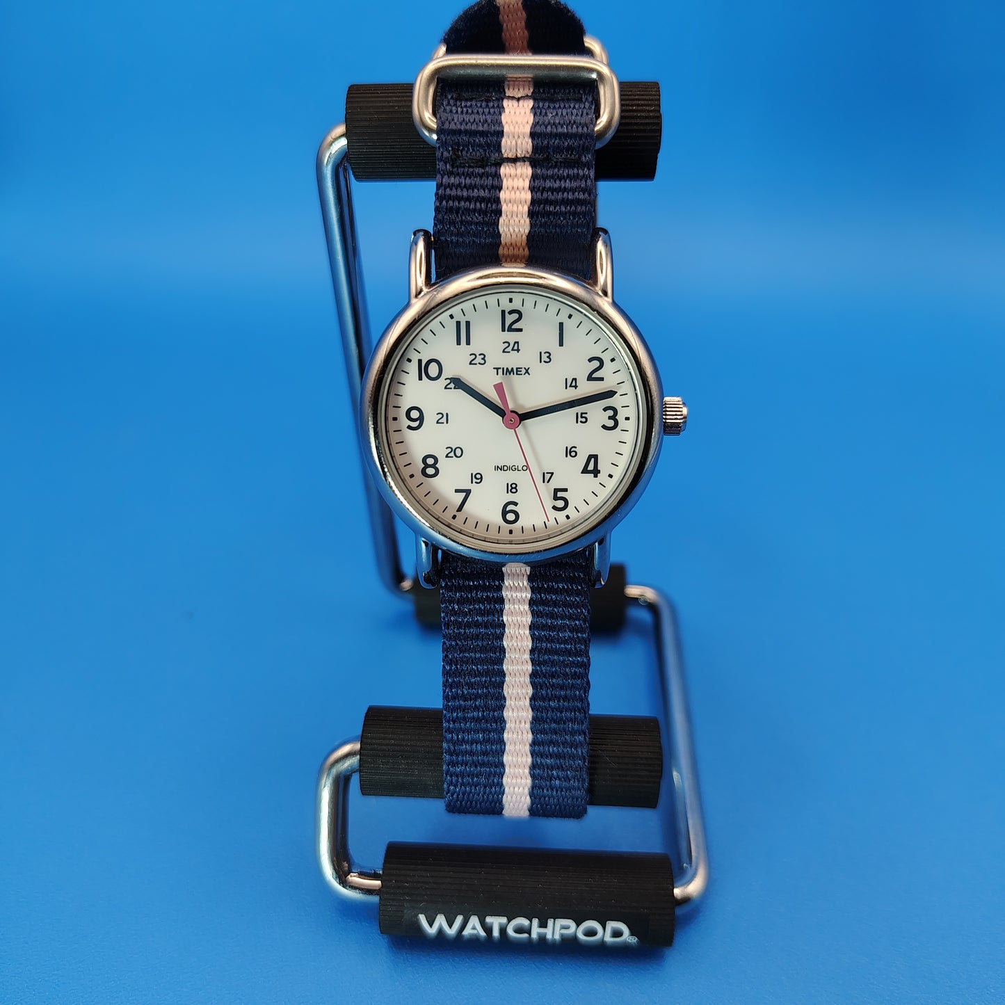 Vintage 2010 Timex Indiglo Weekender Pink Stripe 30mm Women's Quartz Watch Resto