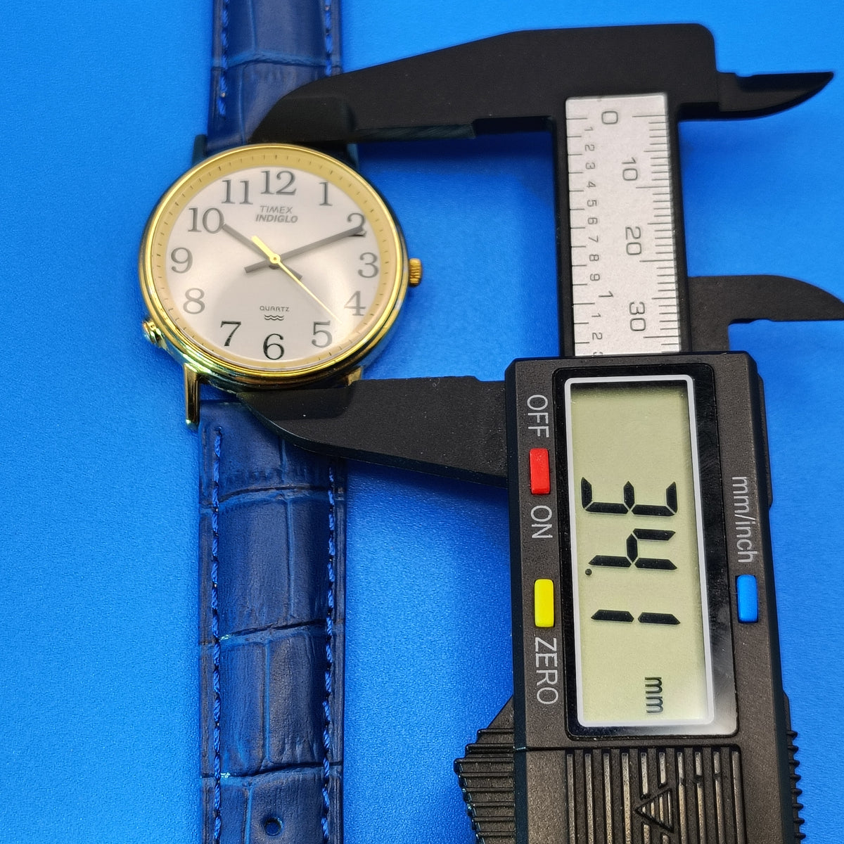 Vintage 1997 Timex 34mm Mens Quartz Dress Watch New Strap Restored (No Indiglo!)