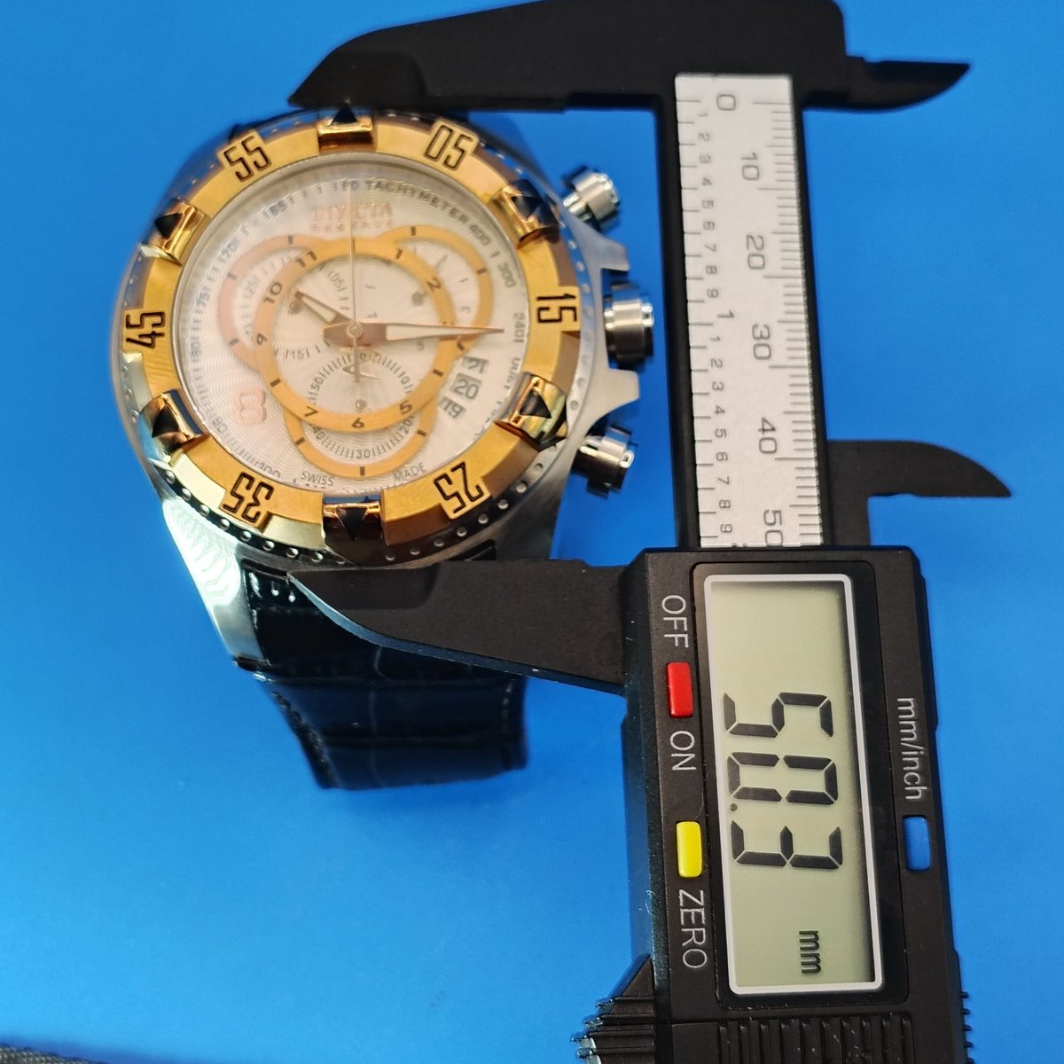 Vintage 2010 Invicta Reserve Excersion 11010 Chronograph Swiss Made 50mm Mens Quartz Watch Restored