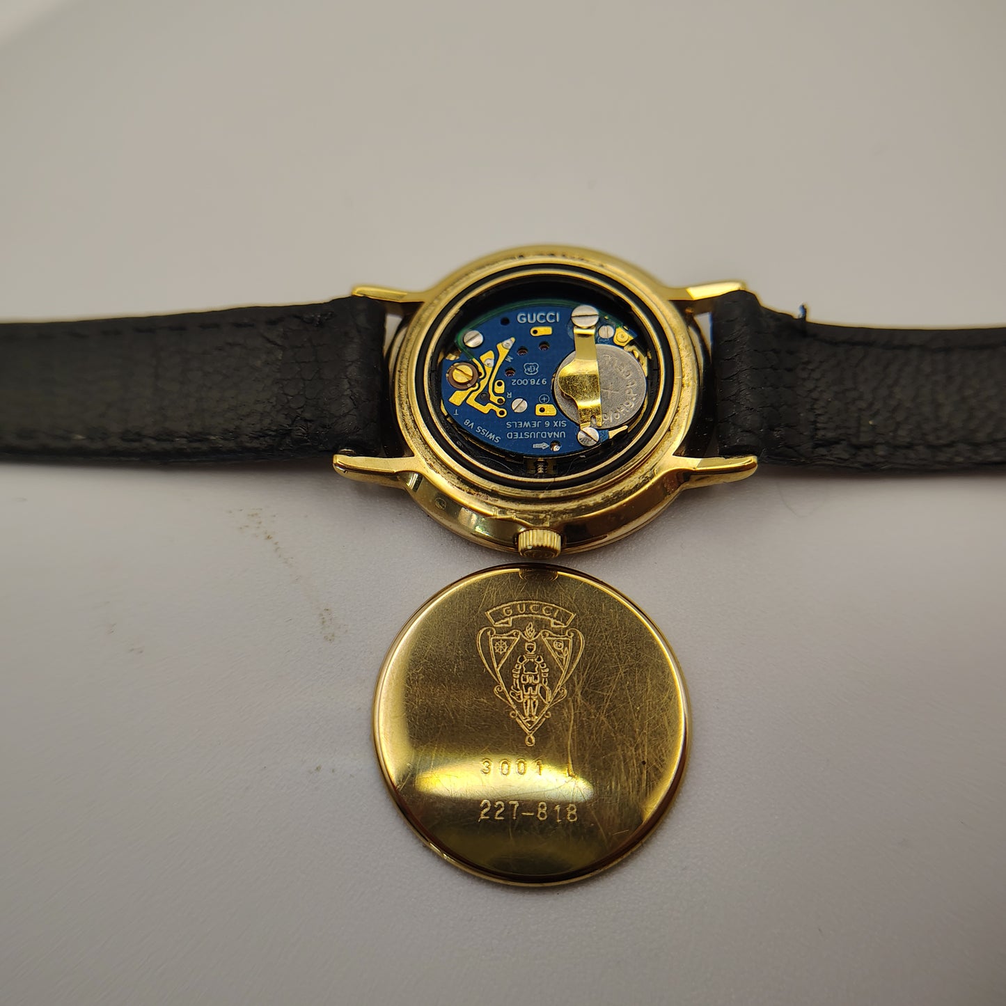 Vintage Authentic GUCCI 3001L Swiss Made Womens Quartz Luxury Watch Lizard Skin Fully Restored