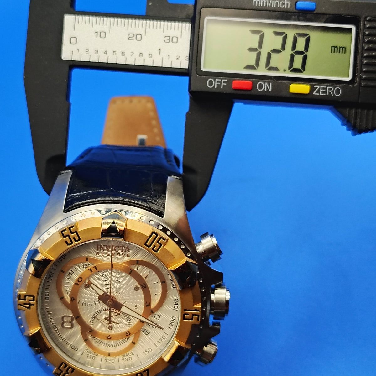 Vintage 2010 Invicta Reserve Excersion 11010 Chronograph Swiss Made 50mm Mens Quartz Watch Restored