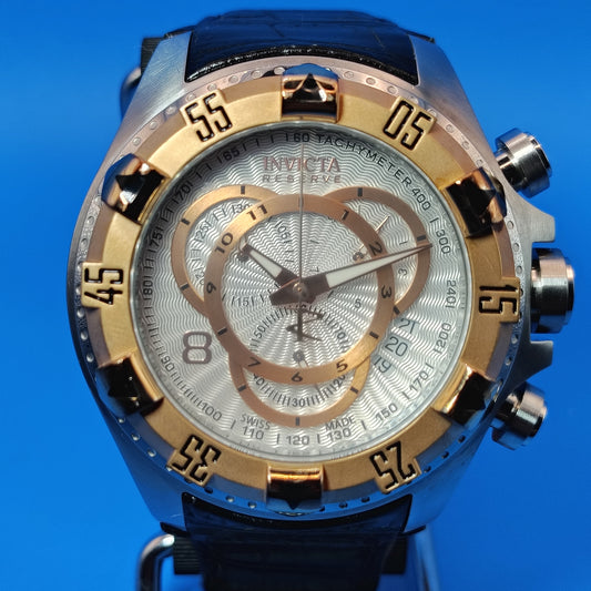 Vintage 2010 Invicta Reserve Excersion 11010 Chronograph Swiss Made 50mm Mens Quartz Watch Restored