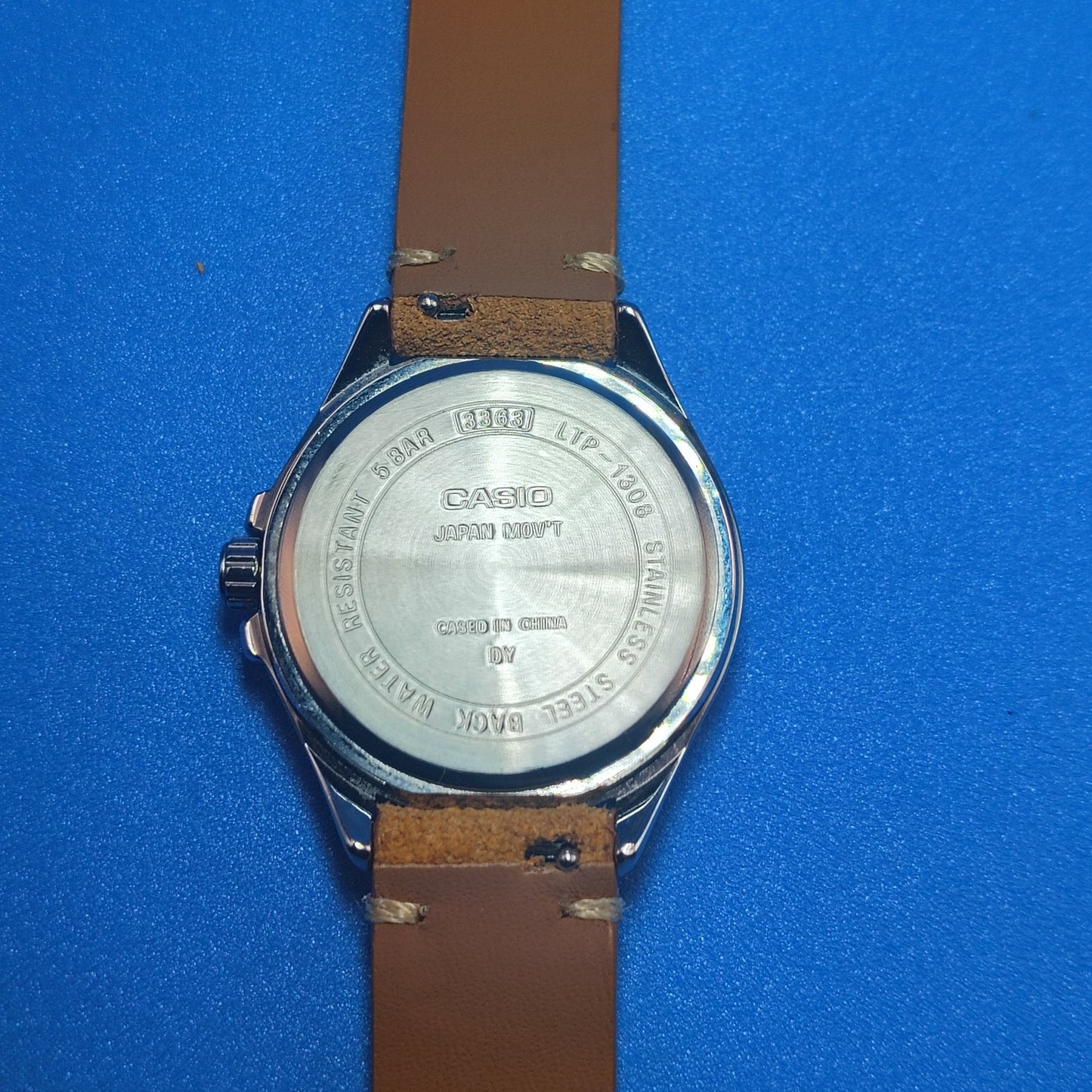 Vintage 2012 Casio LTP-1308D Date 30mm Unisex Watch New Leather Strap 50M WR