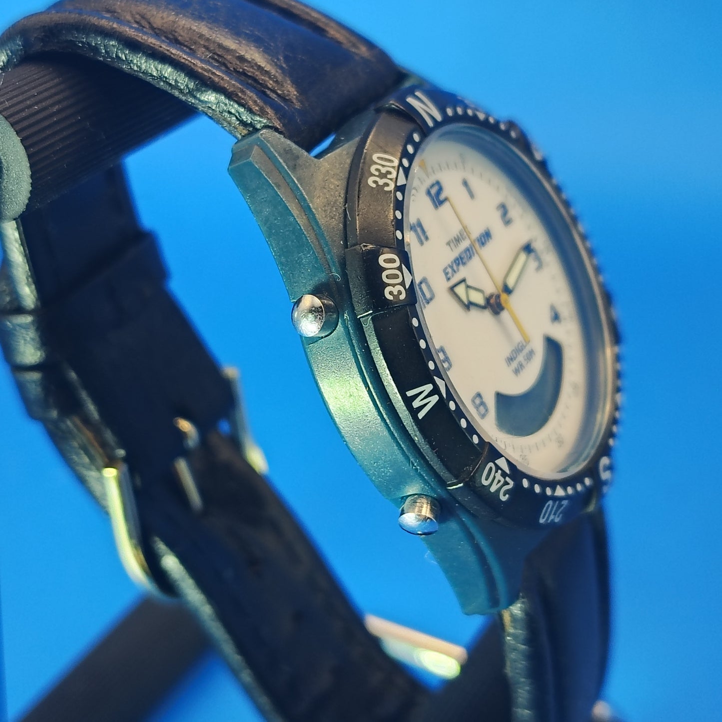 Vintage 2004 Timex Expedition INDIGLO Dual Time Ani-Digi 38mm Mens Quartz Watch