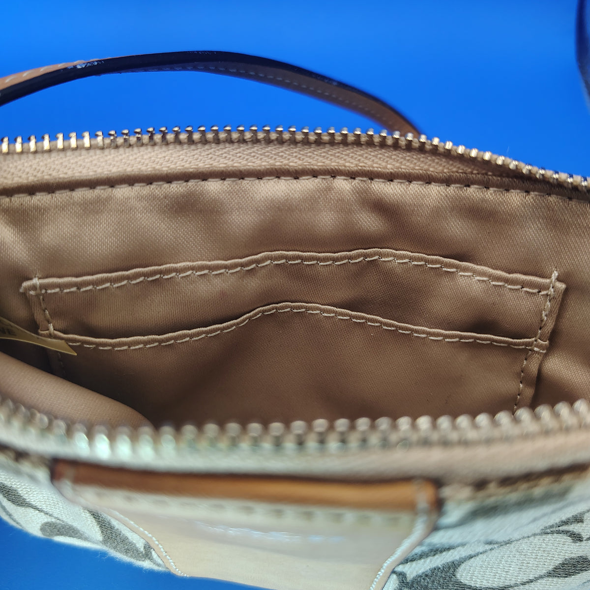 Vintage 2008 Authentic Coach Signature Canvas Women's Luxury Wristlet Wallet Bag Restored