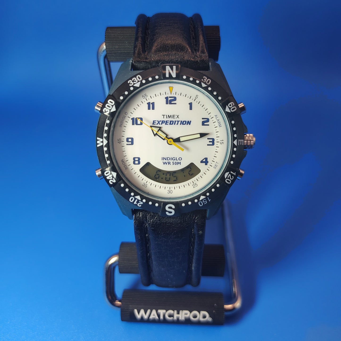 Vintage 2004 Timex Expedition INDIGLO Dual Time Ani-Digi 38mm Mens Quartz Watch