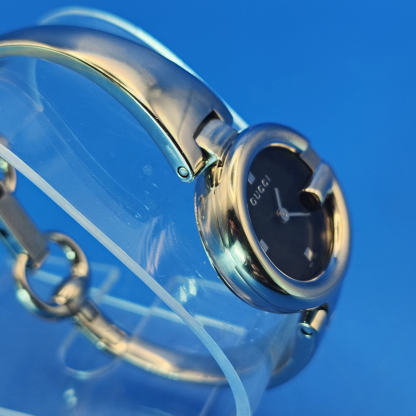 Vintage 1992 Gucci 1345 G-Series Authentic Swiss Made 23mm Women's Quartz Luxury Bangle Watch Genuine Fully Restored