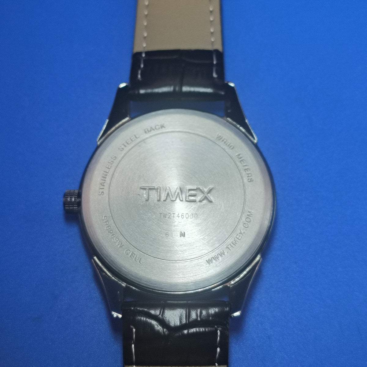 2018 Timex T46000 40mm Mens Quartz Dress Watch Gun Metal New Strap Fully Restored