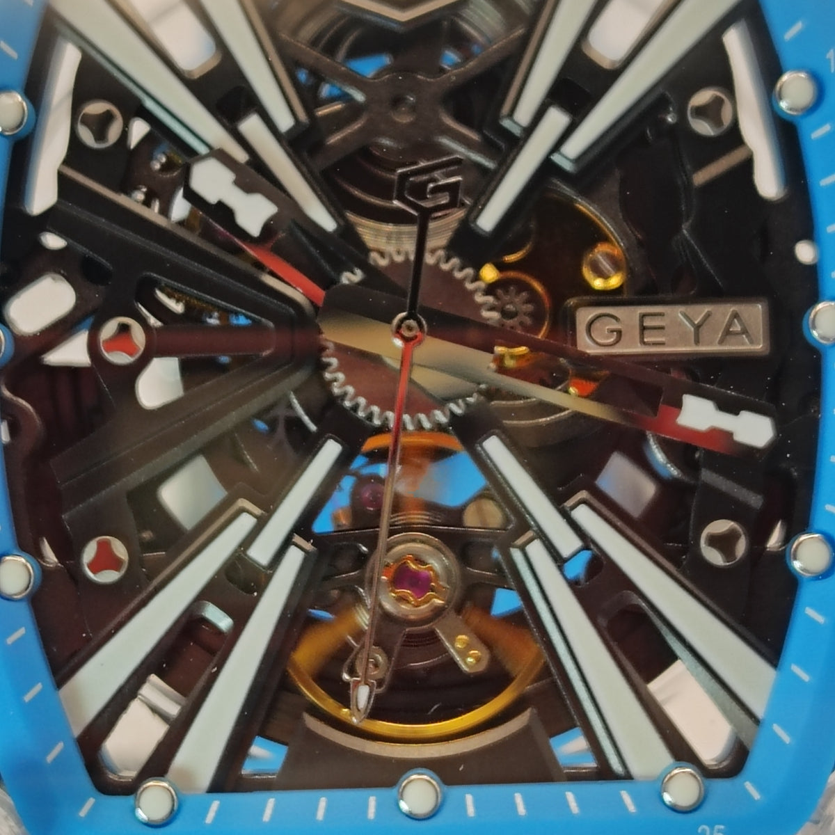 2026 Geya G78190 Crystal Shell Series 55mm Mens Automatic Luxury Watch Full Collector Box Set