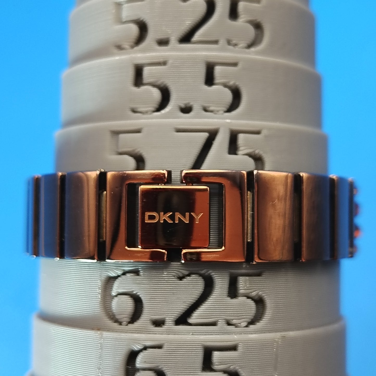 Vintage 2008 DKNY Crystal Bangle Tank Brown Dial Women's Quartz Watch Near Mint