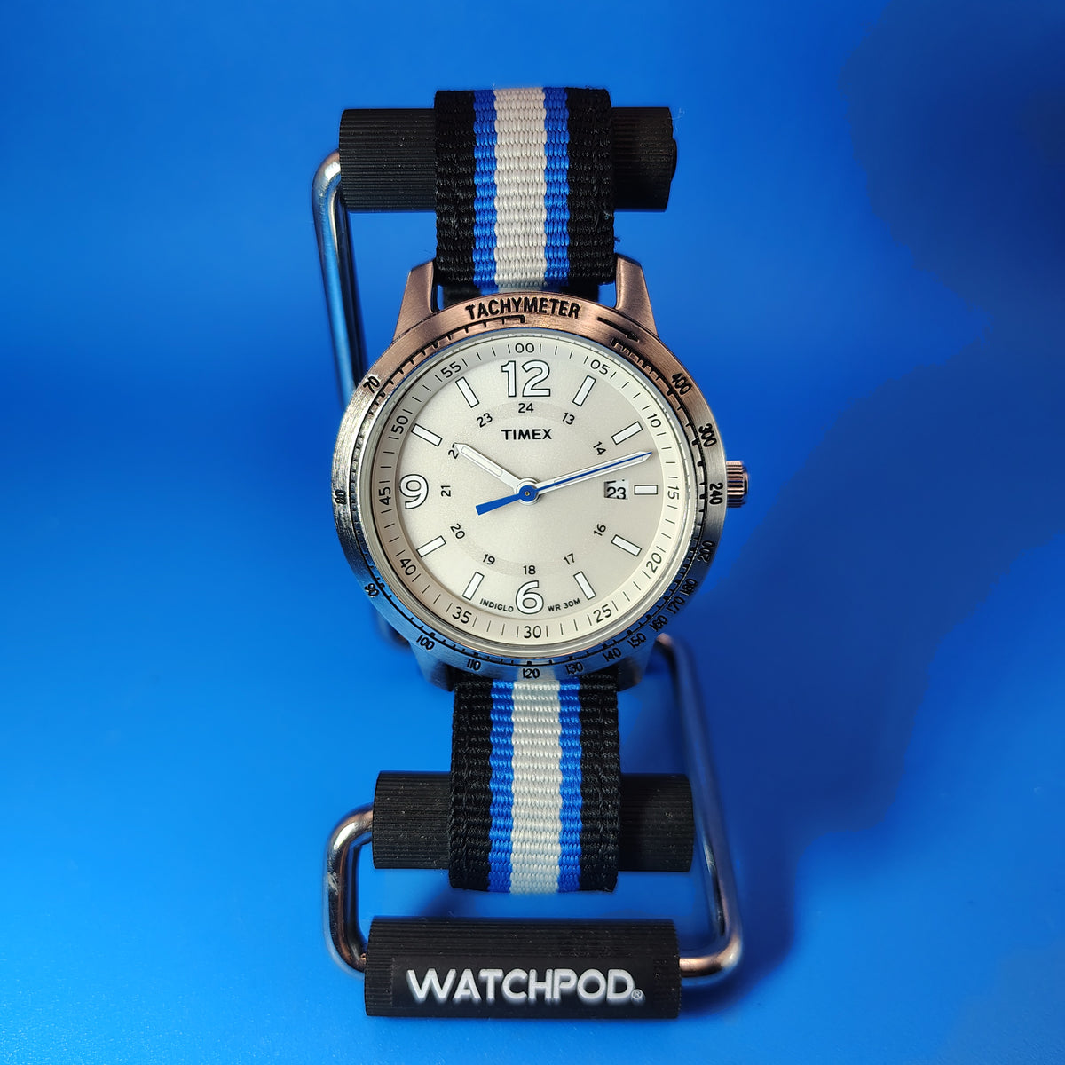 Vintage 2008 Timex Indiglo Tachymeter Date 40mm Mens Quartz Watch Restored MINT