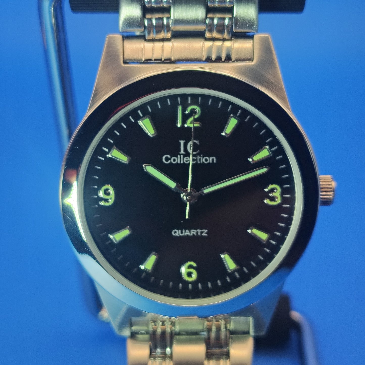 New! Vintage 2001 IC Collection 38mm Mens Quartz Fashion Dress Watch Lume *NOS