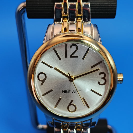 New! Vintage 2010 Nine West Two Tone  Women's Quartz Designer Fashion Watch NOS