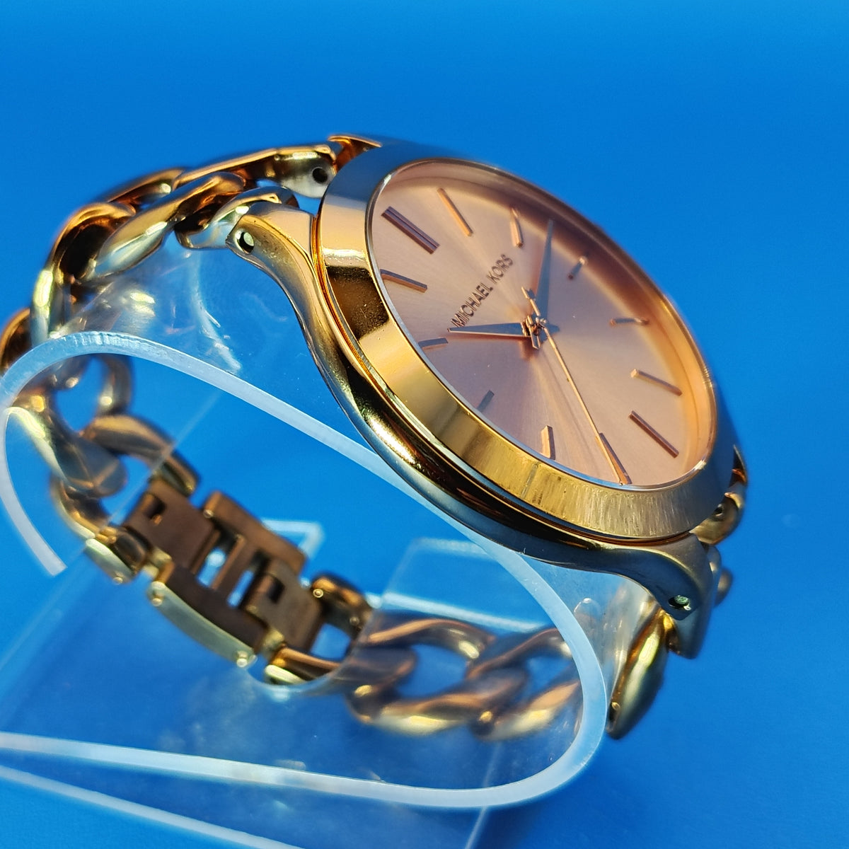 Vintage 2014 Michael Kors Rose Gold Designer 44mm Women's Quartz Fashion Watch