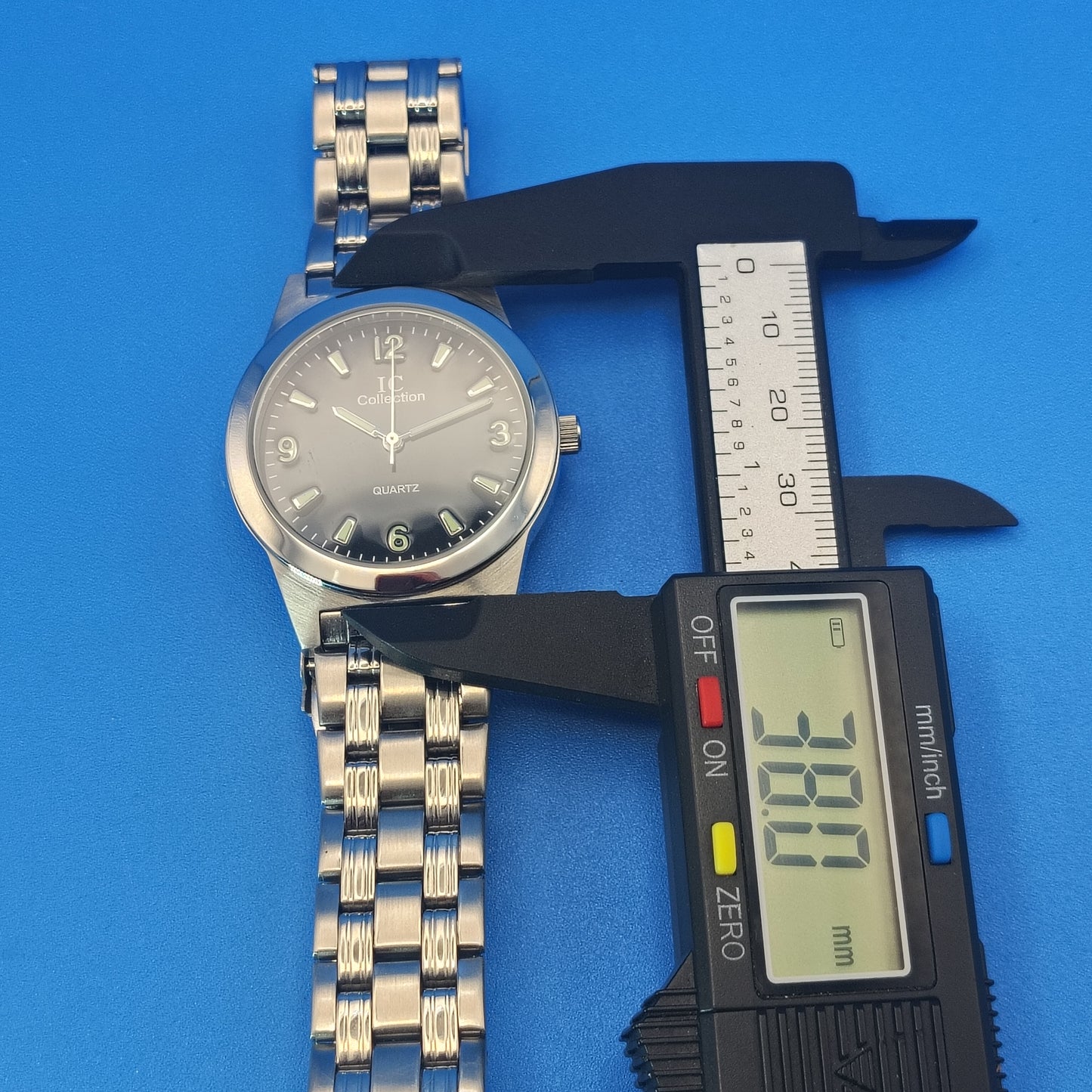 New! Vintage 2001 IC Collection 38mm Mens Quartz Fashion Dress Watch Lume *NOS